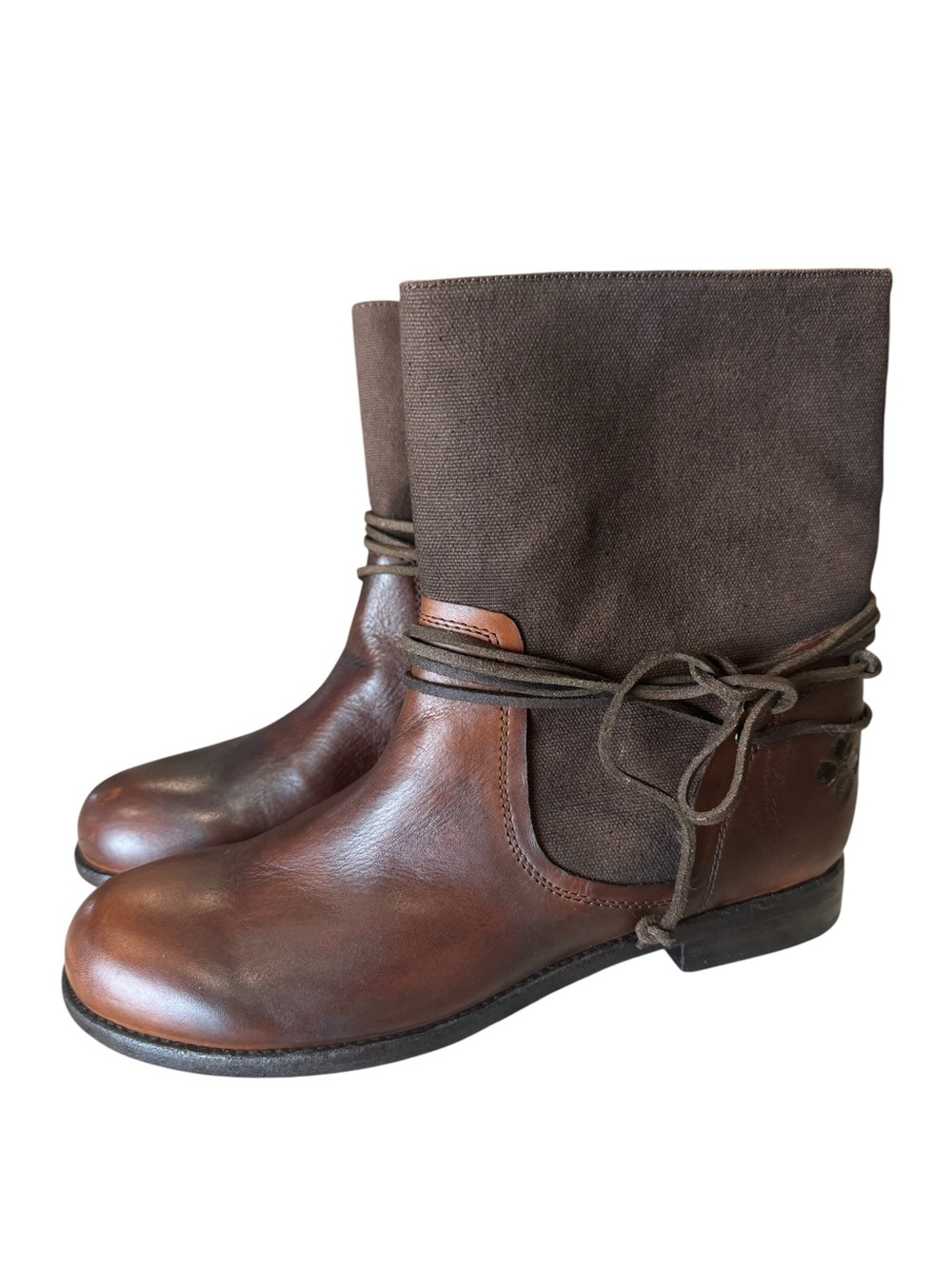 Patricia Nash Sabbia Brown Boots Leather Straps 9.5